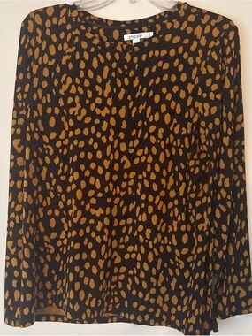 Chico's Black Skirt with Golden Brown Spot Print